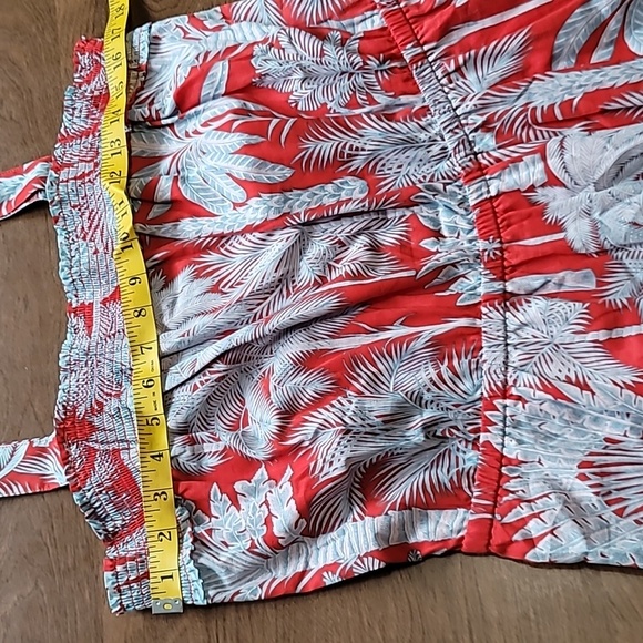 Talbots Resort Oasis Palm midi dress Fit & Flare Size 14p Spring Summer Orange - Picture 9 of 14